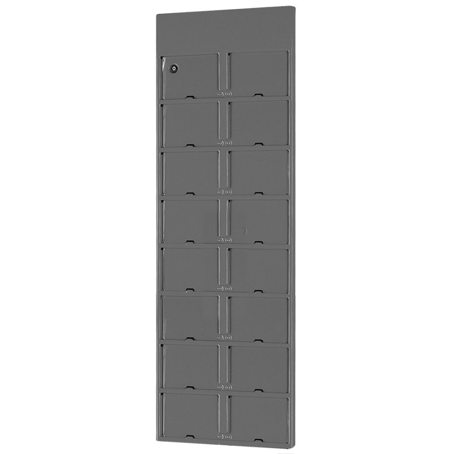 Info-Modultafel aus Kunststoff mit APET-Frontplatten, anthrazit -16xA6