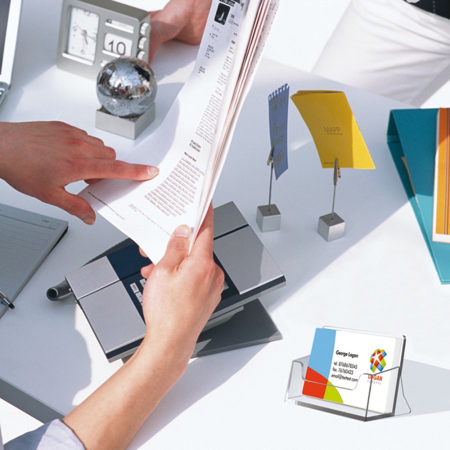 Visitenkartenhalter, horizontal, transparent