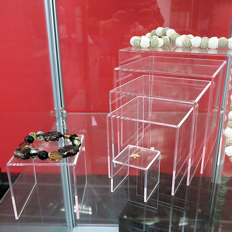 Display Podest, Dekoregal Displayregal - 7 Stk. - Transparent