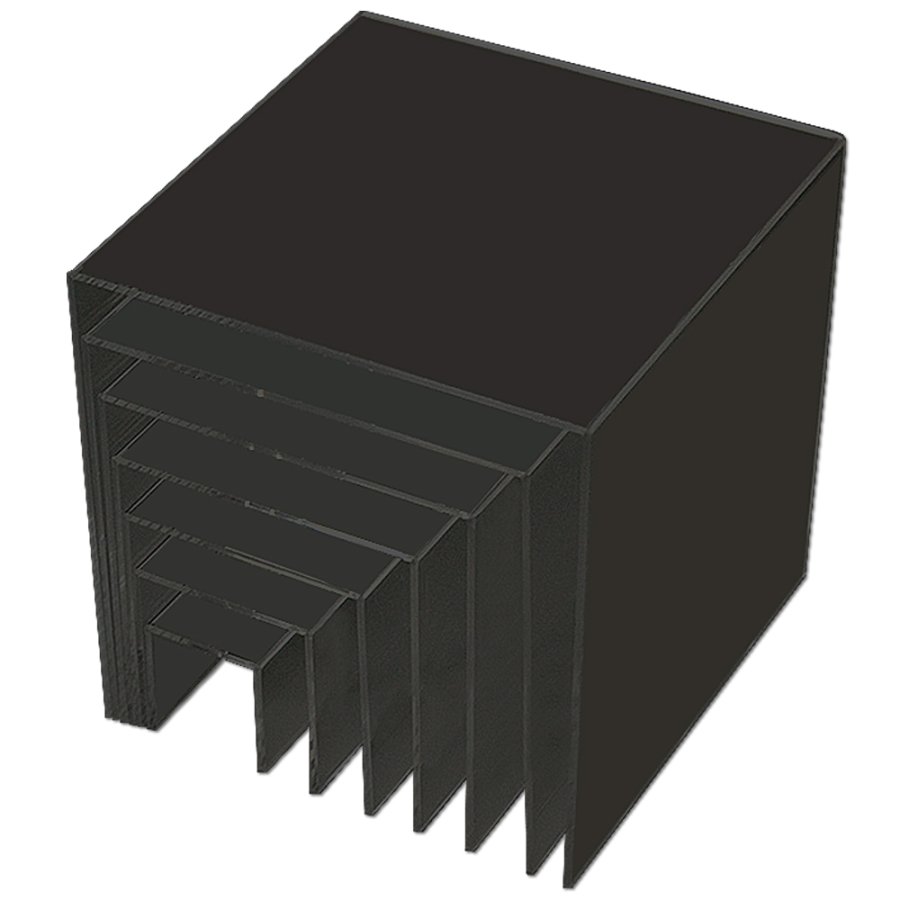 Display Podest, Dekoregal Displayregal - 7 Stk. - schwarzieren