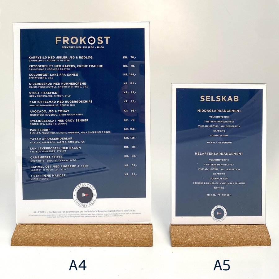 Kork Men&uuml;kartenhalter A5