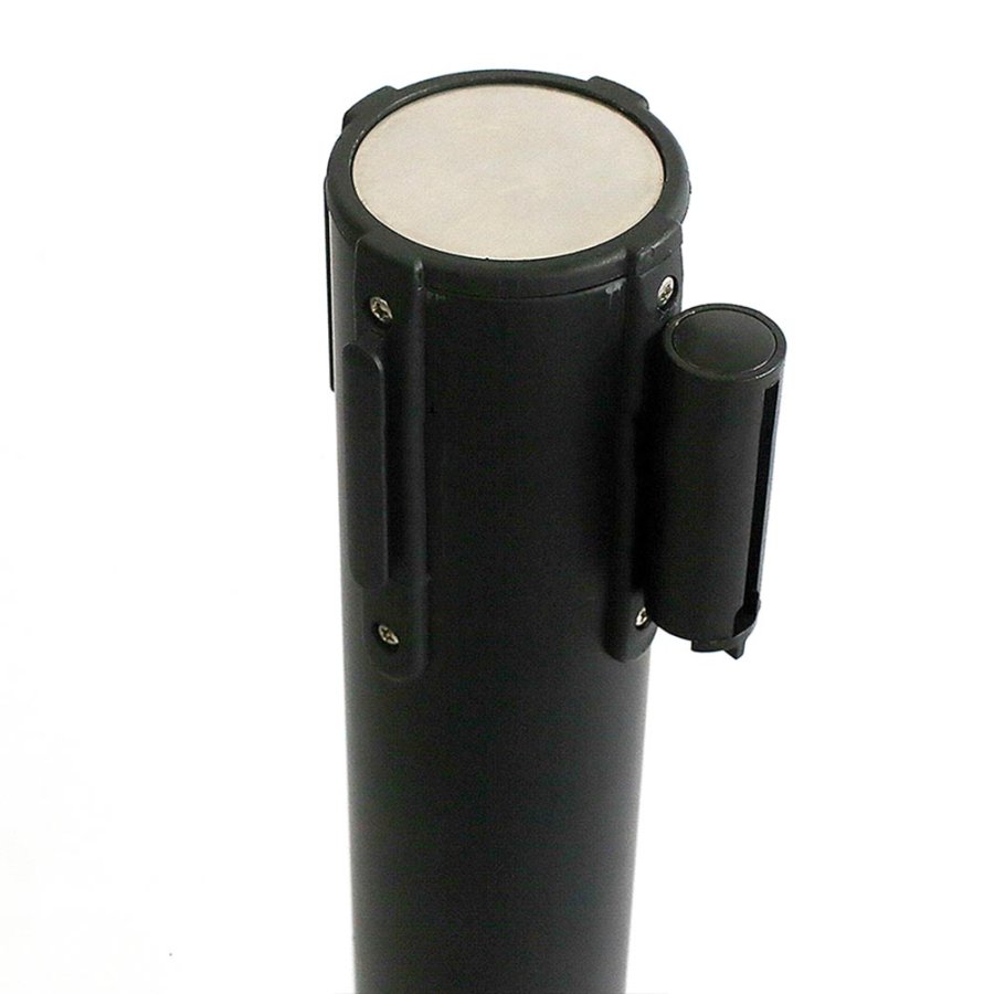 Schwarzer Absperrpfosten - 1 St&auml;nder mit 3 Metern schwarzem Klebeband