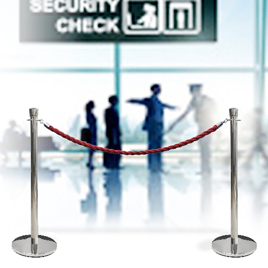 VIP-Absperrpfosten f&uuml;r Seil - Silber