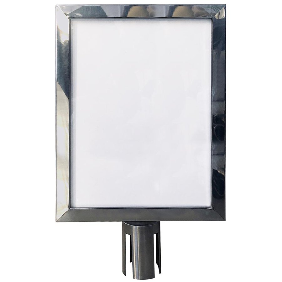 Schilderhalter f&uuml;r Crowd Barrier Belt System, Edelstahl, A3