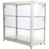 Vitrine - Showcase Counter Duo Glasvitrine mit LED-Licht und Schloss - Silber #1
