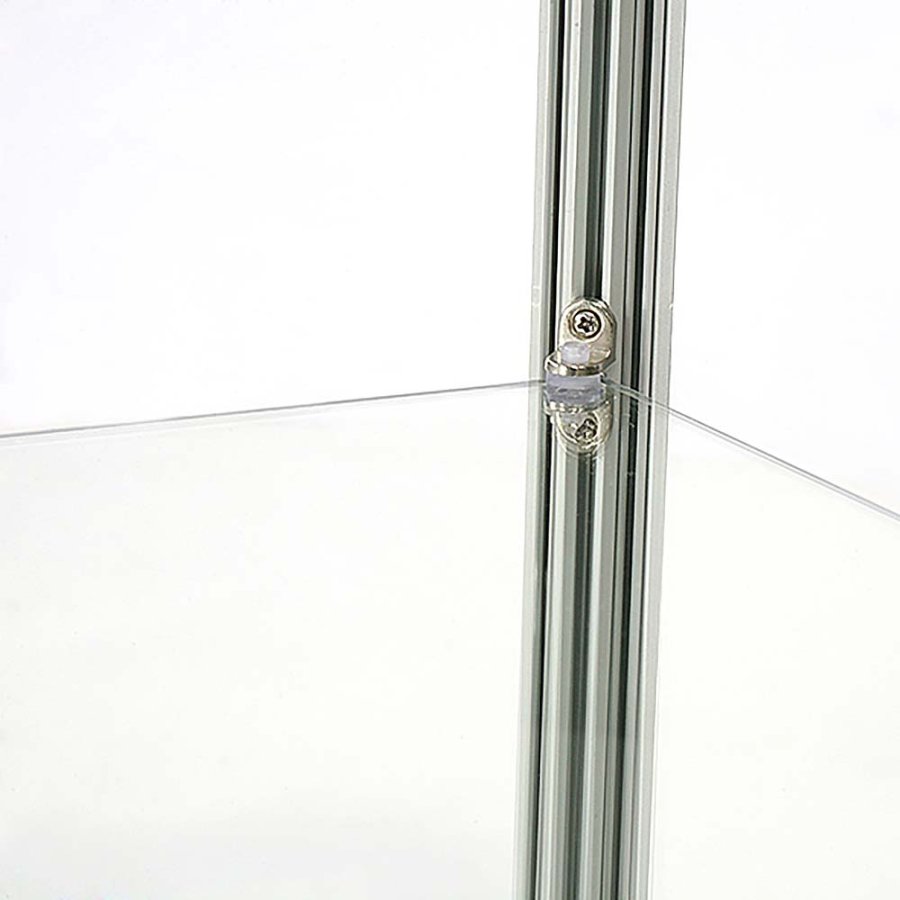 Vitrine - Showcase Counter Duo Glasvitrine mit LED-Licht und Schloss - Silber