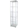 Vitrine - Showcase Tower Solo Glasvitrine mit LED-Licht und Schloss - Silber #1