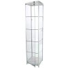 Vitrine - Showcase Tower Solo Glasvitrine mit LED-Licht und Schloss - Silber #2