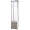 Vitrine - Showcase Tower Solo Glasvitrine mit Unterschrank, LED-Licht und Schloss - Silber #1