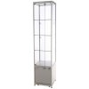 Vitrine - Showcase Tower Solo Glasvitrine mit Unterschrank, LED-Licht und Schloss - Silber #2