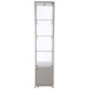 Vitrine - Showcase Tower Solo Glasvitrine mit Unterschrank, LED-Licht und Schloss - Silber #3