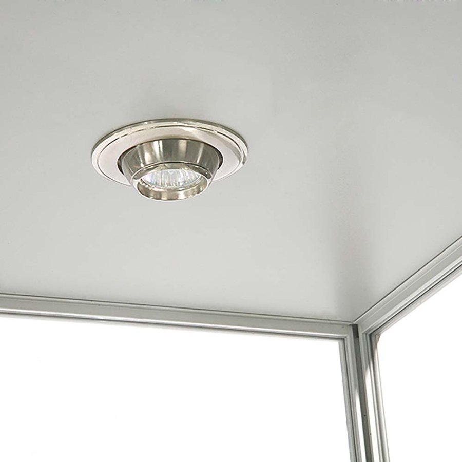 Vitrine - Showcase Tower Solo Glasvitrine mit Unterschrank, LED-Licht und Schloss - Silber