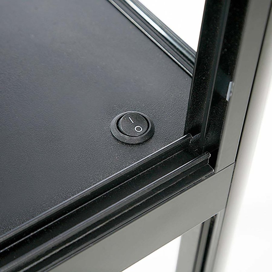 Vitrine - Showcase Desk Duo Glasvitrine mit LED-Licht und Schloss - Schwarz