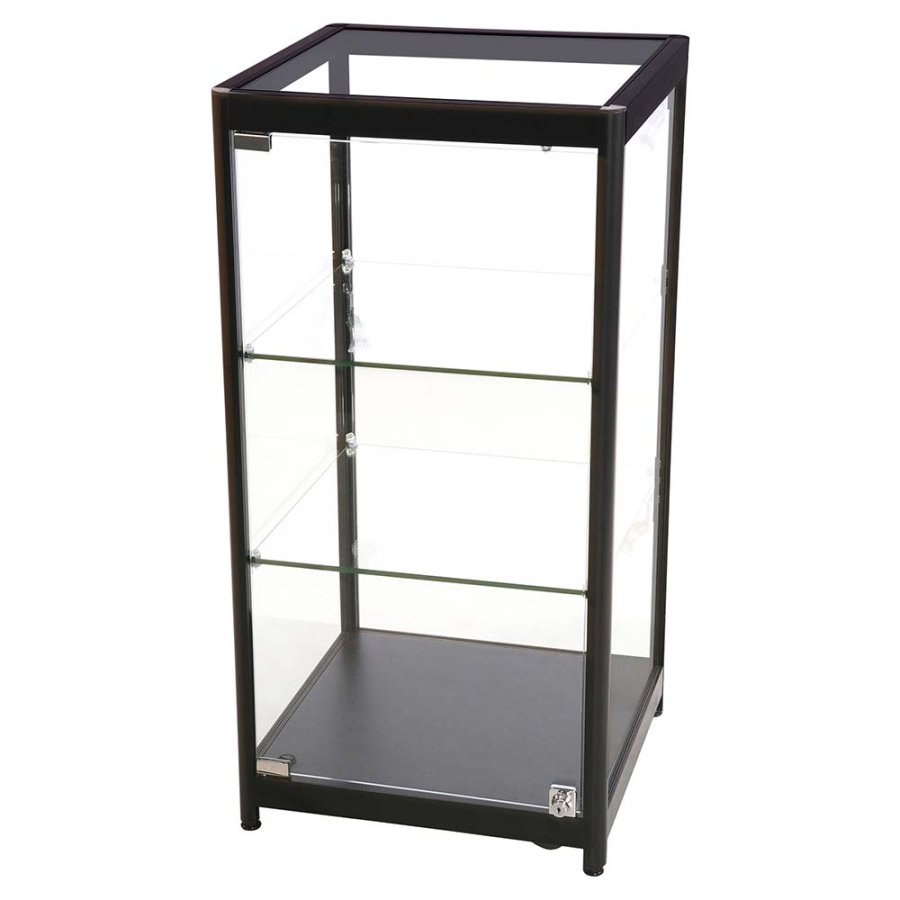 Vitrine - Showcase Counter Solo Glasvitrine mit LED-Licht und Schloss - Schwarz