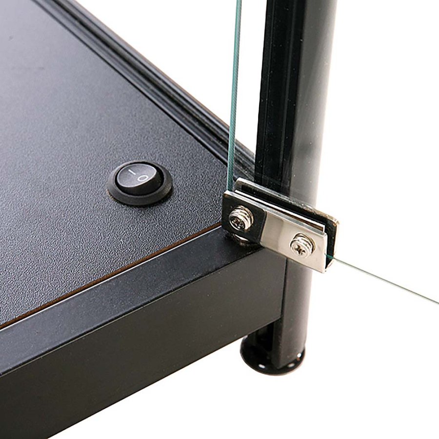 Vitrine - Showcase Counter Solo Glasvitrine mit LED-Licht und Schloss - Schwarz