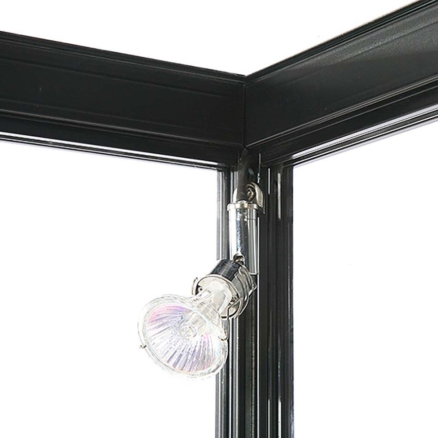 Vitrine - Showcase Counter Solo Glasvitrine mit Unterschrank, LED-Licht und Schloss - Schwarz