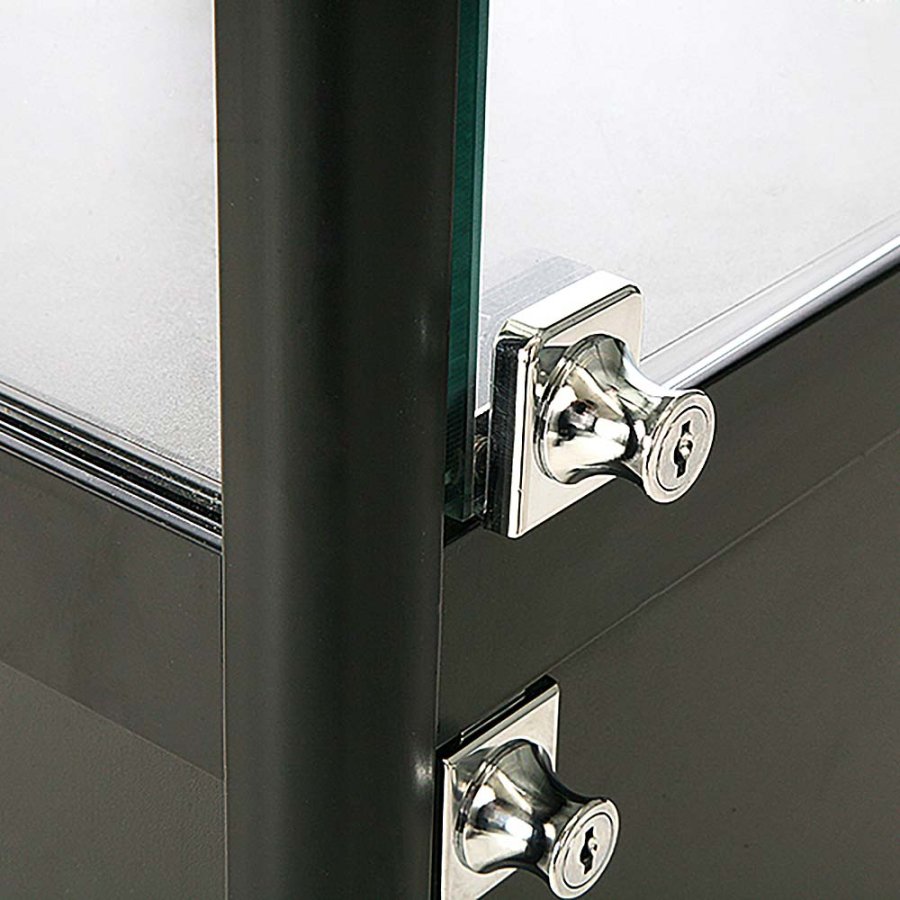 Vitrine - Showcase Counter Solo Glasvitrine mit Unterschrank, LED-Licht und Schloss - Schwarz