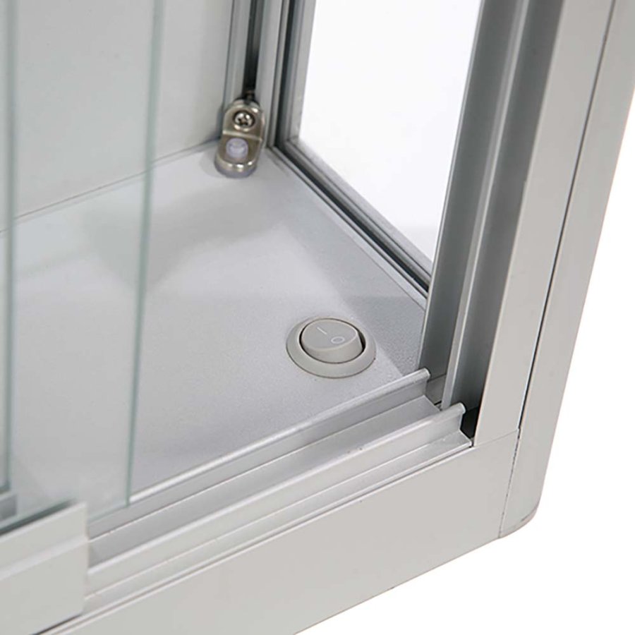 Vitrine - Showcase Wall Duo Glasvitrine mit LED-Licht und Schloss - Silber