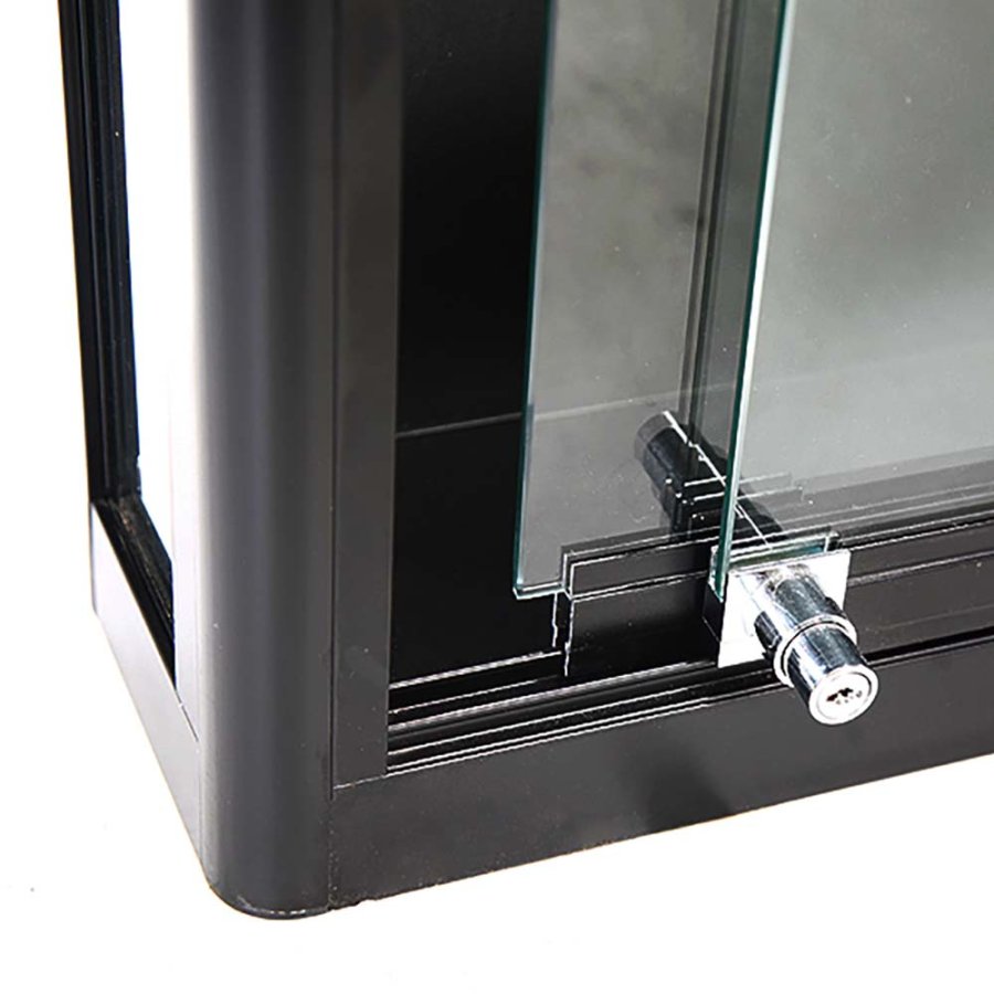 Vitrine - Showcase Wall Duo Glasvitrine mit LED-Licht und Schloss - Schwarz