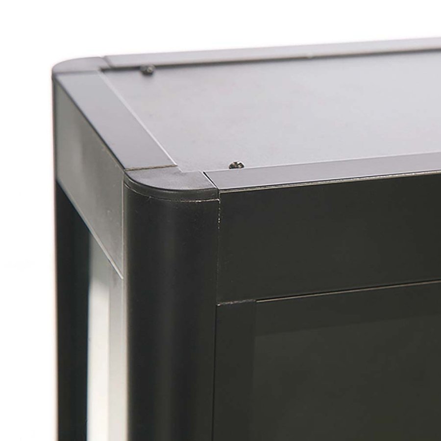 Vitrine - Showcase Wall Duo Glasvitrine mit LED-Licht und Schloss - Schwarz