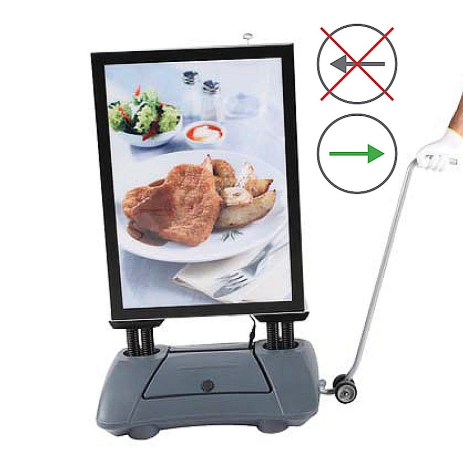 Transportwerkzeug mit R&auml;dern f&uuml;r Wind-Sign Waterbase Budget / LED