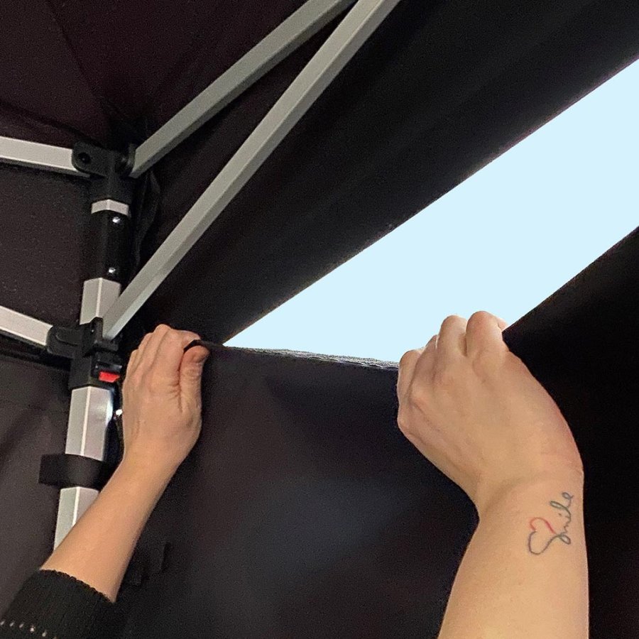 Seite f&uuml;r Eventzelt Lux 3 x 3 m, schwarz