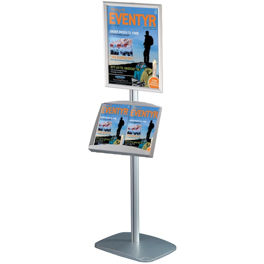 Infost&auml;nder, Mini MultiStand, einseitig, Klapprahmen und Stahlregal, A4 - 21 x 29,7 cm