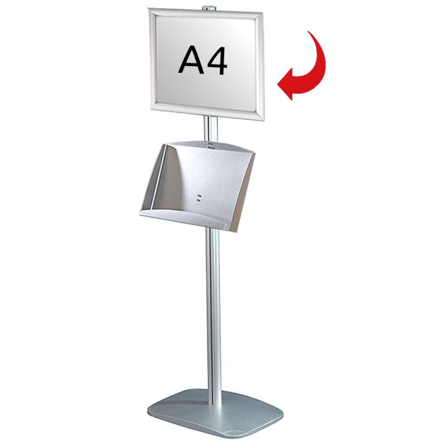 Infost&auml;nder, Mini MultiStand, einseitig, Klapprahmen und Stahlregal, A4 - 21 x 29,7 cm