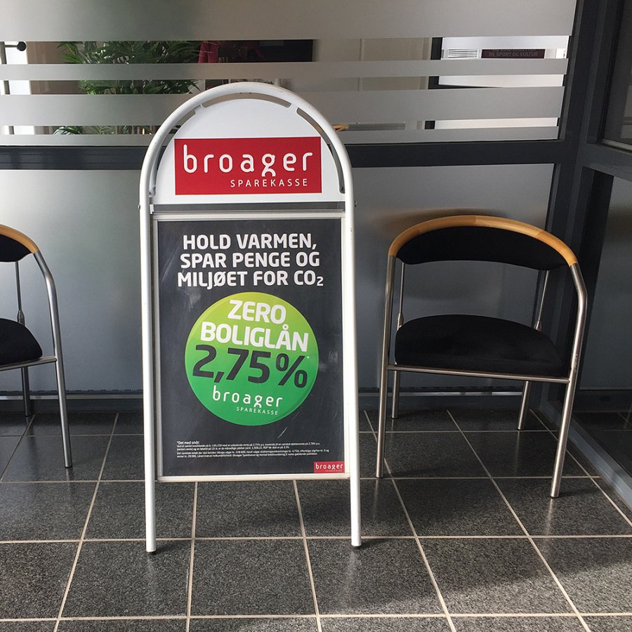 Gotik Budget Kundenstopper mit Logo schild - A1 - wei&szlig;