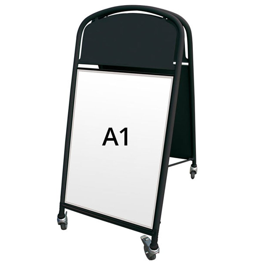 Ellipse Lux Kundenstopper mit Logo schild - A1 - schwarz