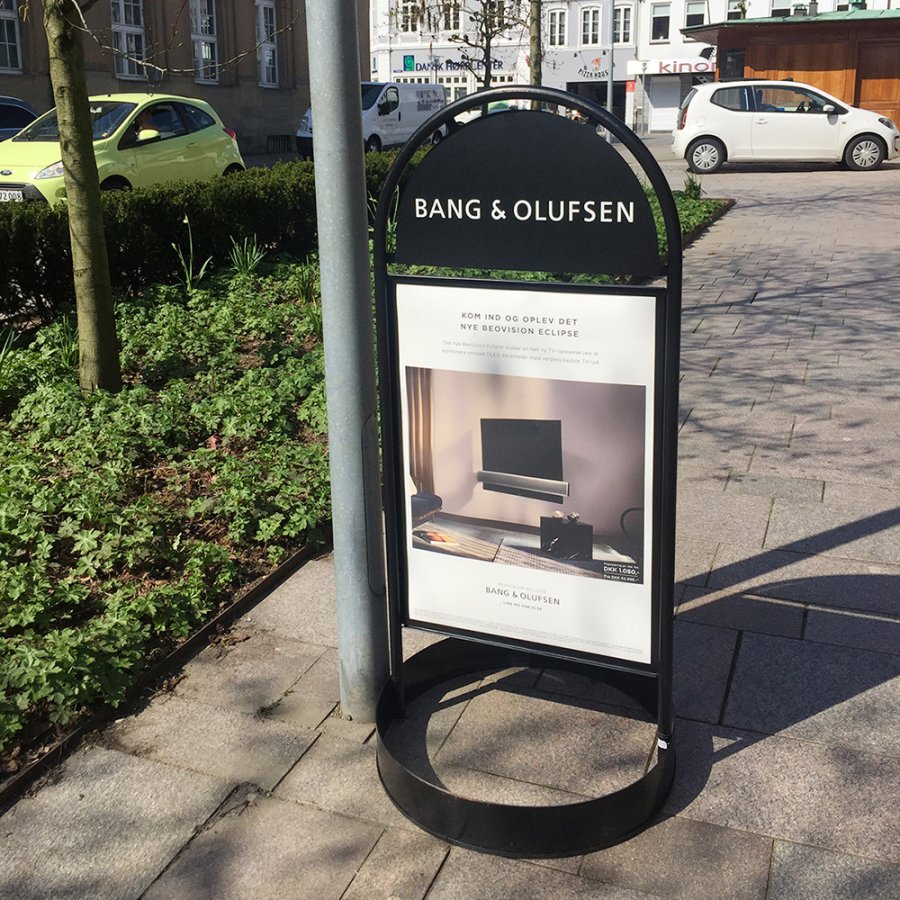 Gotik Circle Kundenstopper mit Logo schild, schwarz - 70 x 100 cm