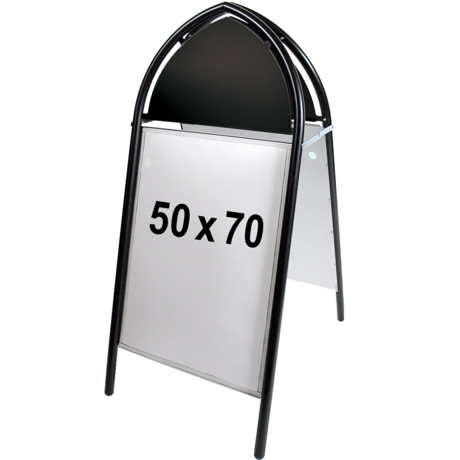 Gotik Classic Kundenstopper mit Logo schild - 50x70 cm - schwarz