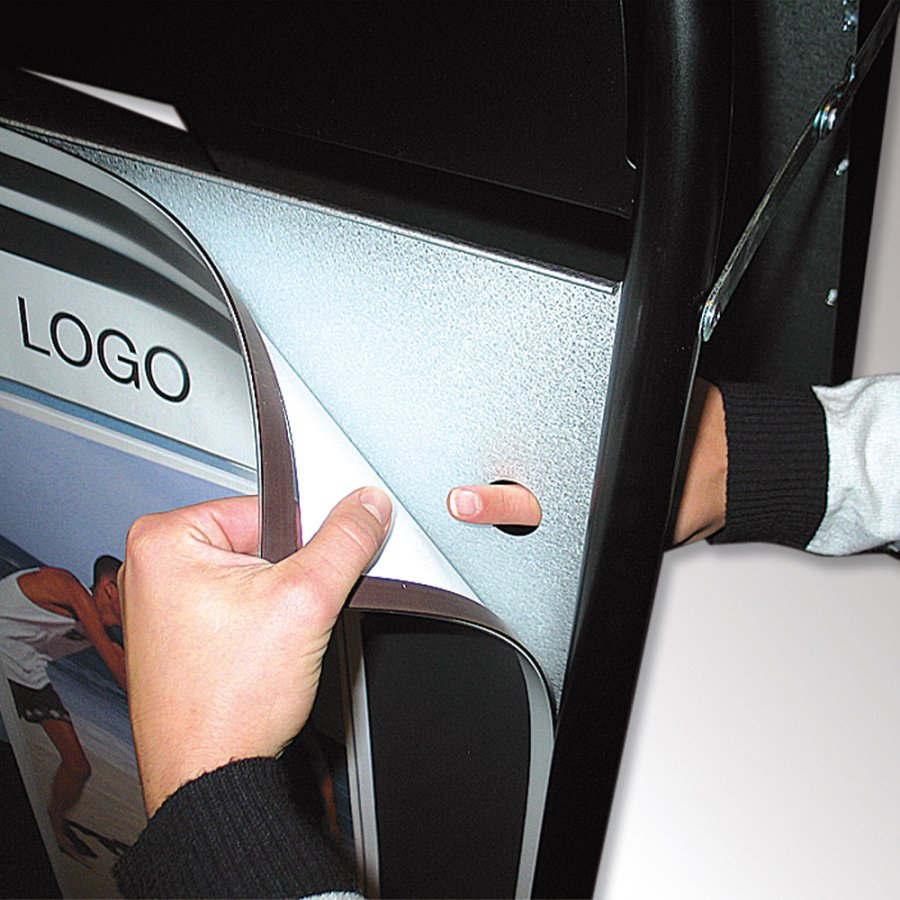 Gotik Classic Kundenstopper mit Logo schild - 50x70 cm - schwarz