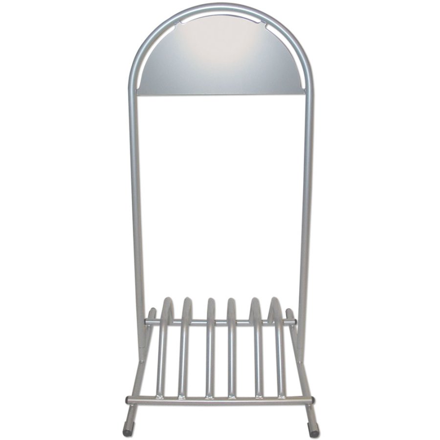 Expo Gotik Kundenstopper mit Fahrradabstellplatz und Logo schild - Silber