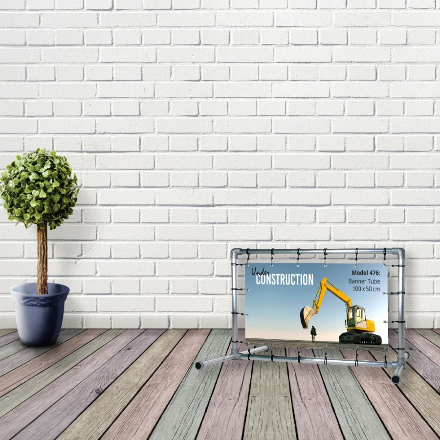 Banner Tube Freestanding Frame, freistehender Rahmen aus Aluminiumrohr 0,3mm / &Oslash; 48mm - 100 x 50 cm