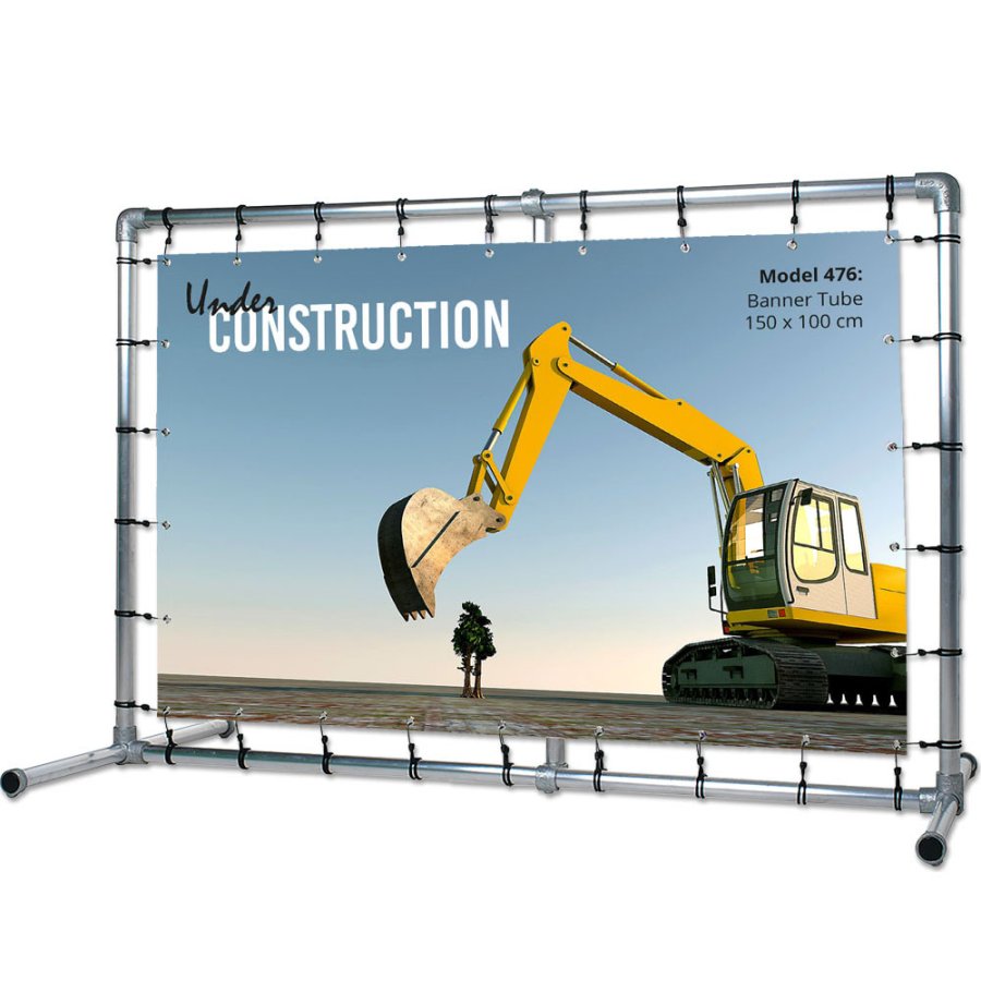 Banner Tube Freestanding Frame, freistehender Rahmen aus Aluminiumrohr 0,3mm / &Oslash; 48mm - 150 x 100 cm