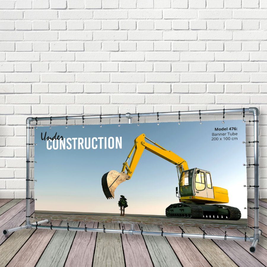 Banner Tube Freestanding Frame, freistehender Rahmen aus Aluminiumrohr 0,3mm / &Oslash; 48mm - 200 x 100 cm