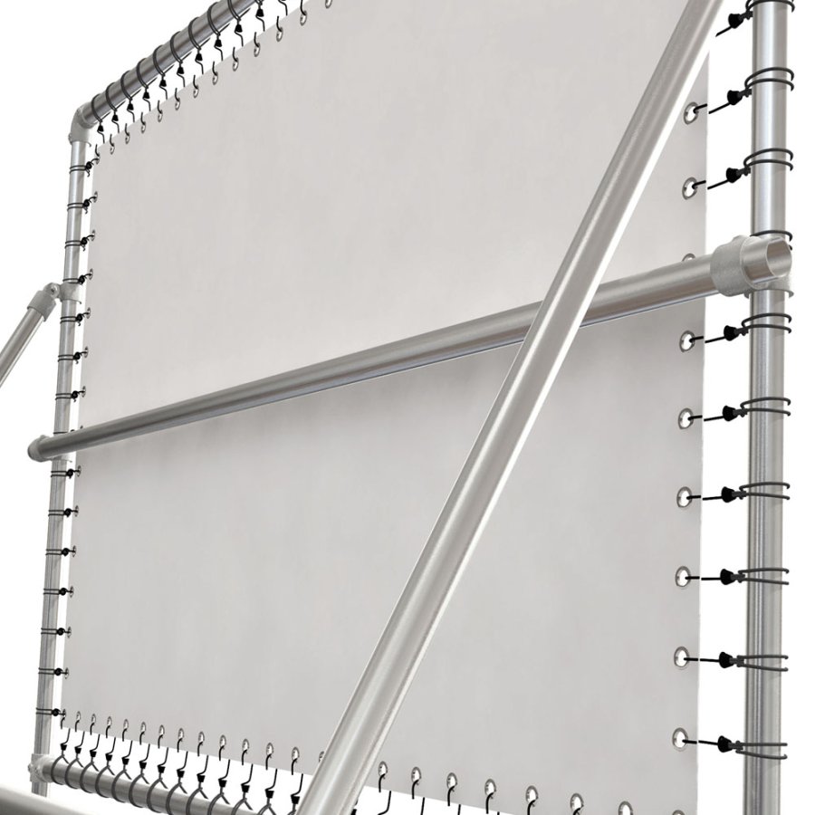 Banner Tube High Stand, freistehender Rahmen aus Aluminiumrohr 0,3mm / &Oslash; 48mm - 200 x 100 cm
