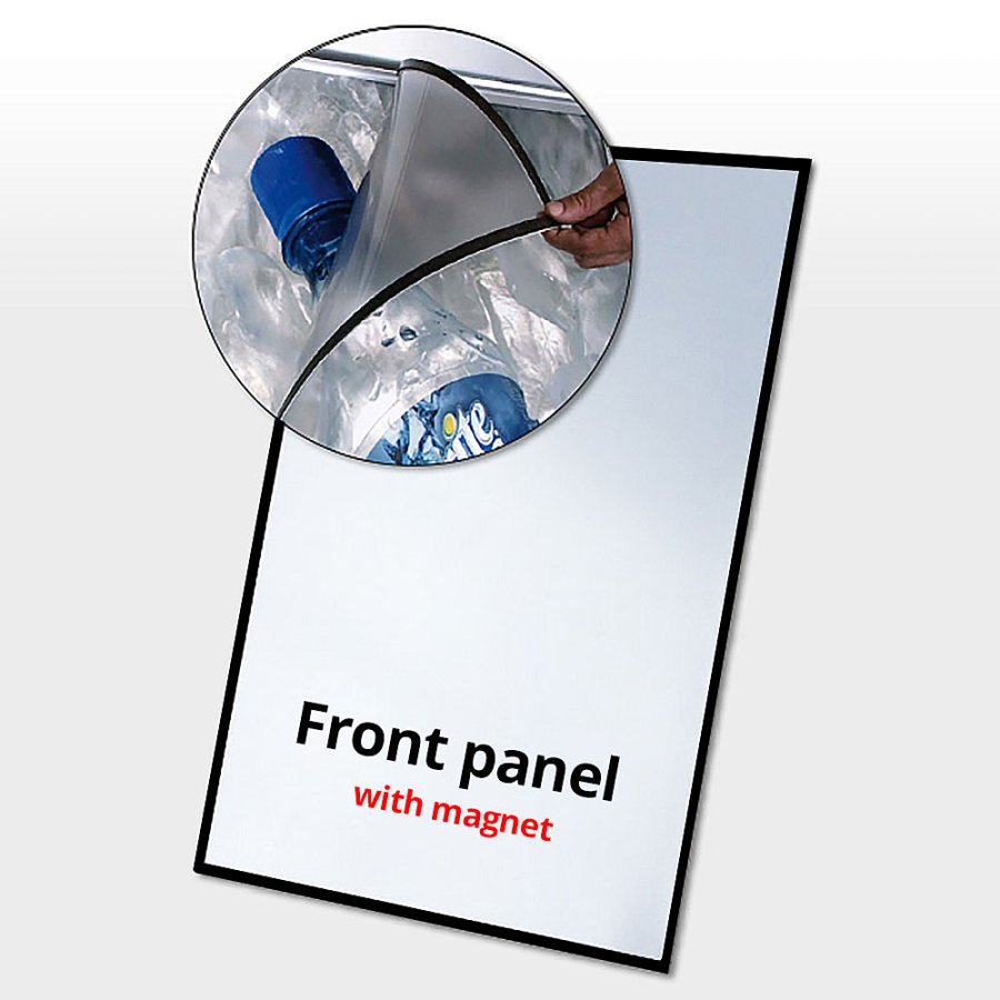 PET-Frontplatte mit Magnet, schwarzer Rand - 53 x 73 cm