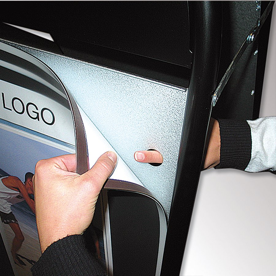 PET-Frontplatte mit Magnet, schwarzer Rand - 53 x 73 cm