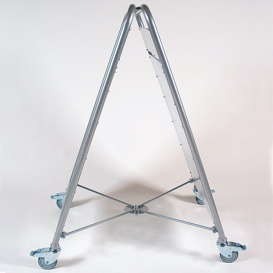 Expo Sign Lux Kundenstopper mit Logo schild und R&auml;dern - Silber - 70 x 100 cm