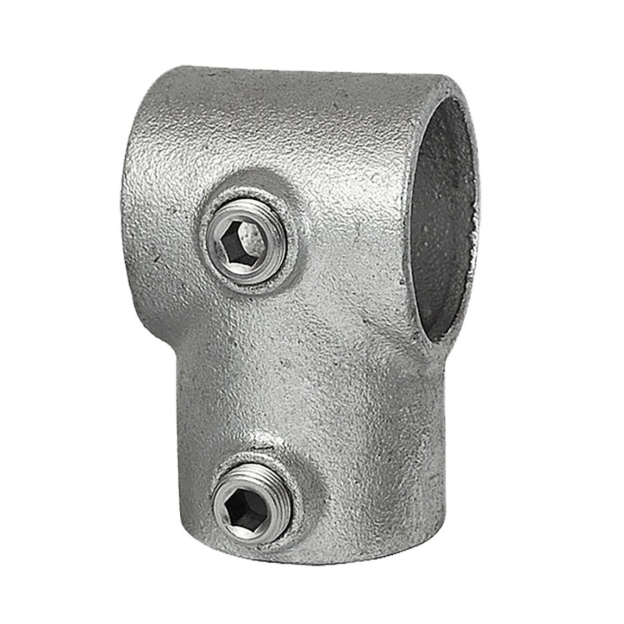 Kurze Rohrschelle zur Verbindung von 2 Aluminiumrohren 3 mm / &Oslash; 48 mm