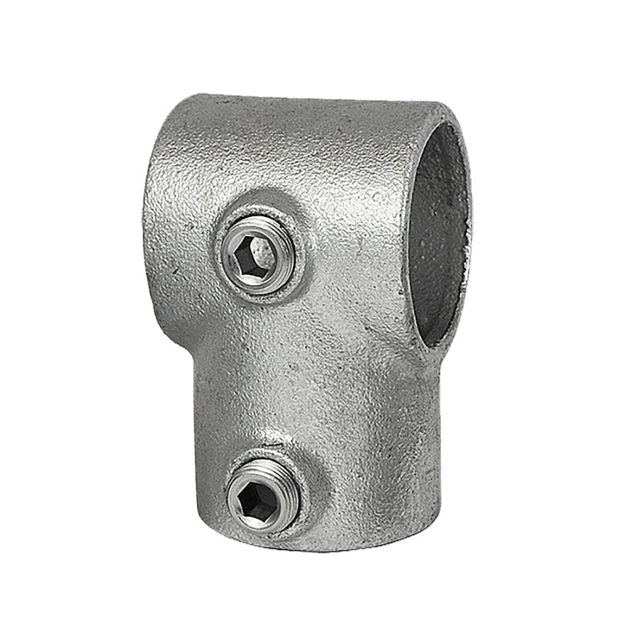 Kurze Rohrschelle zur Verbindung von 2 Aluminiumrohren 3 mm / &Oslash; 48 mm