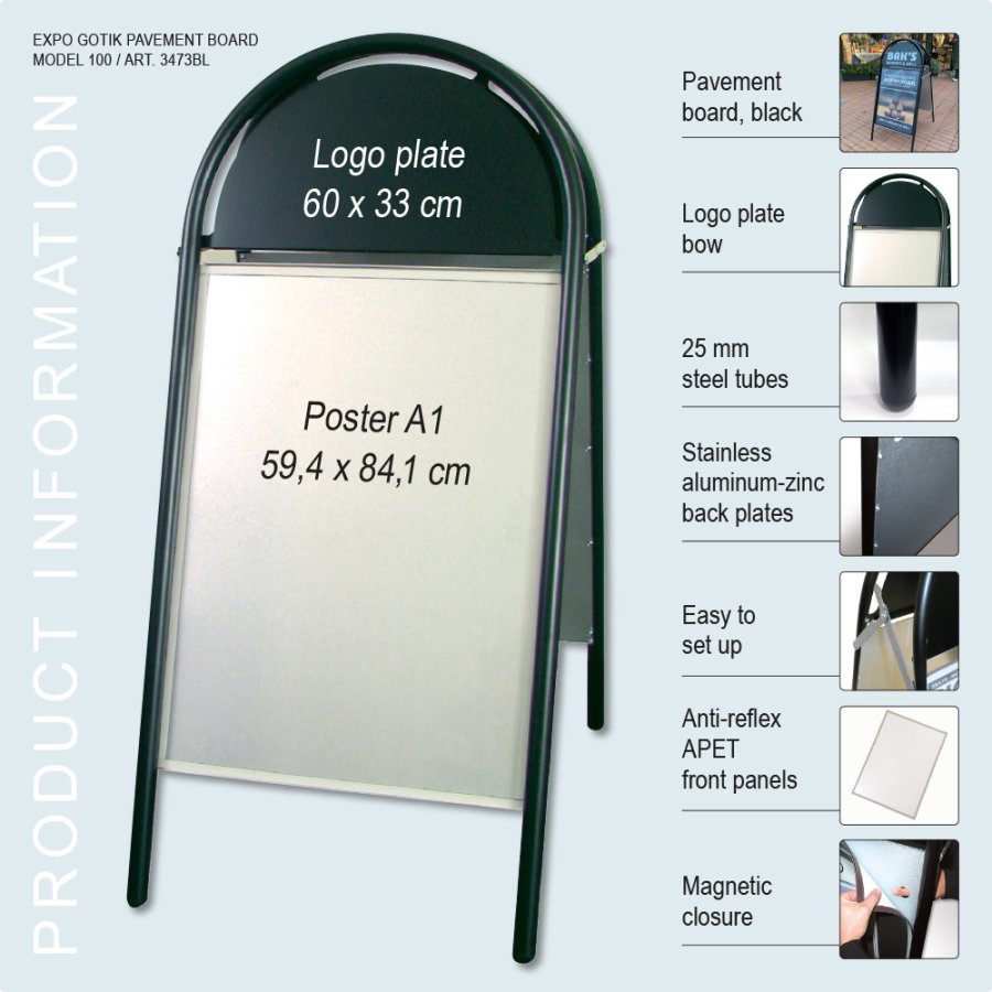 Kundenstopper, Gotik Original, Schwarz, A1 - 59,4 x 84,1 cm