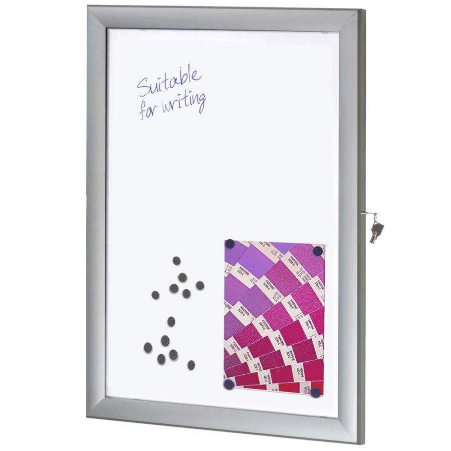 Infobox mit Schloss, 4 x A4, Alu/Silber
