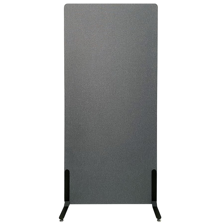 ZONE Hush Wall Akustikwand und Raumteiler Dunkelgrau mit Stoffbezug und Standardf&uuml;&szlig;en 170 x 80 x 4 cm