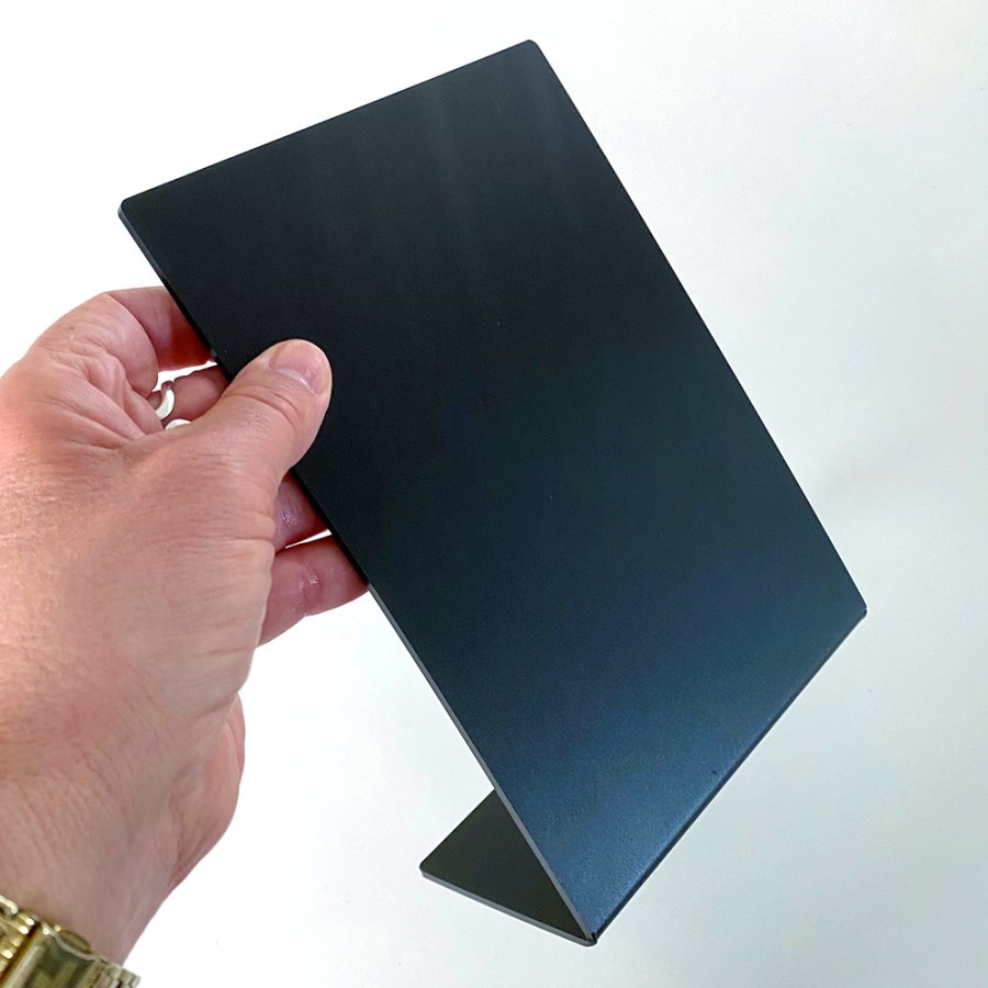 Schwarz A5 hochkant Tischaufsteller Kreidetafel