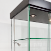 Rahmenlose Glasvitrine mit LED-Licht und Schloss, schwarz #2