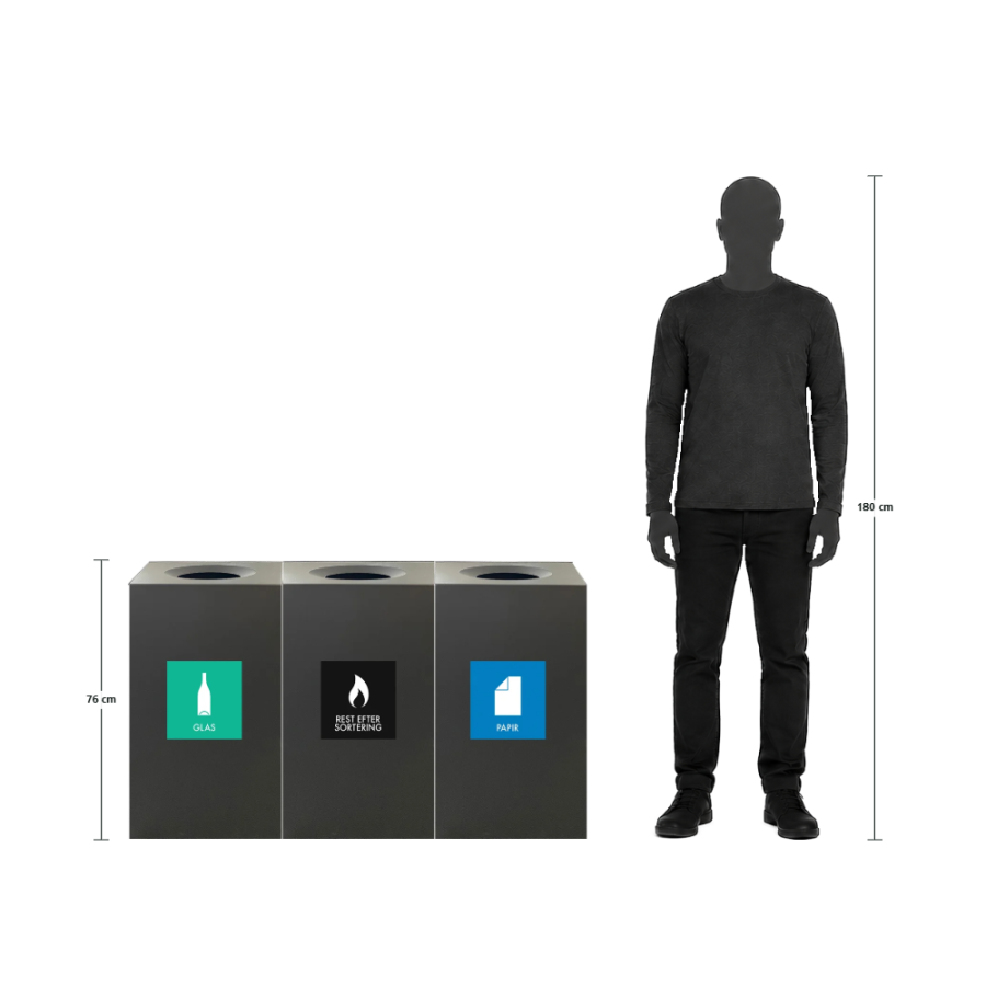 Maxi Abfalleimer 120L, Schwarz