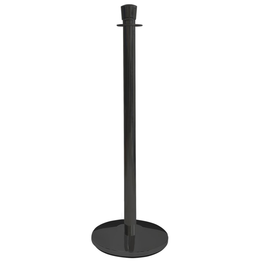 Schwarz lackierter St&auml;nder in Stahl f&uuml;r K&uuml;hler-/Absperrsystem, 91 cm hoch, schwerer Fu&szlig; &Oslash; 32 cm